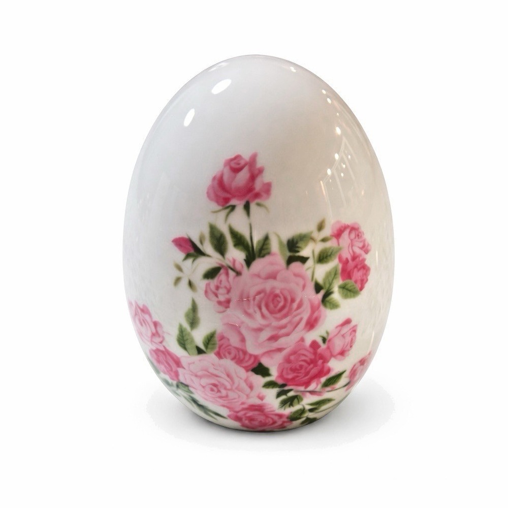 Aynsley Summer's Rose Bone China Decorative Egg Floral England Vintage